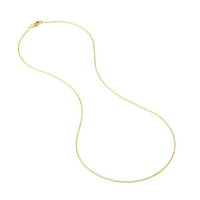 10к жолто злато 16 Тесен кабелски ланец ѓердан w заклучување на јастог - жени