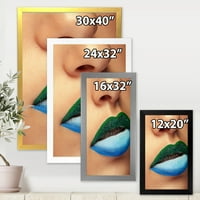 DesignArt „Затвори жени усни со мода со шминка и модерни врамени уметнички принт на загради“