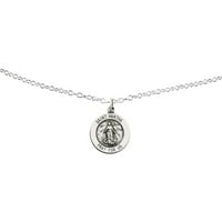 Примарно сребро Стерлинг сребрен антички медал Свети Марта на кабелскиот ланец