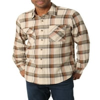 Долга ракав за маж и голем машка машка и голема машка маичка со четка со четкана фланелна кошула, големини S-5XL