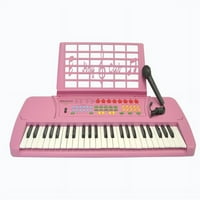 Клучна детска играчка електрична тастатура за пијано со микрофон - розова