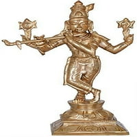Егзотична Индија Космичка Аватара На Багаван Кришна-Панчалоха Бронзена Статуа Од Свамималаи