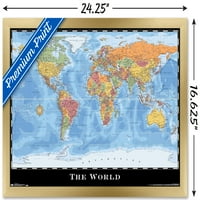 Мапа-Светски Ѕид Постер, 14.725 22.375