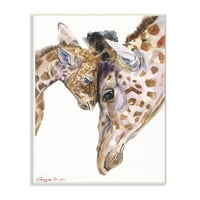 СТУПЕЛ ИНДУСТРИИ Бебе жирафа Семејно животно Акварел сликарство Супер платно wallидна уметност од Georgeорџ Дијахенко