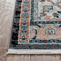 Добро ткаена Индира Минос Гроздобер Боемска ориентална цветна црна боја 3 '5'3 Областа килим