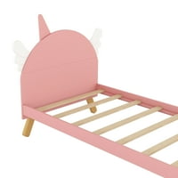 3-парчиња спална соба во Еуроко сет со кревет за близнаци, ноќна ноќ и гардероба, розова