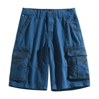 Пештерски шорцеви за мажи случајни, машка плус големина карго шорцеви мулти-џебови опуштени летни панталони за плажа панталони