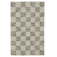 О Беј Кензингтон карирана рачно ткаена волна мешавина, килим, 5 '7'9