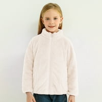 Облека За Девојчиња Со Долги Ракави Боја На Почва Со Патент Згусната Топла Надворешна Облека Зимска Облека За Мали Деца
