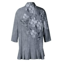 Летен краток ракав кардиган за жени Qwang Floral Kimono Cover Ups Cardigans лабаво вклопување на отворена предна тежина јакни
