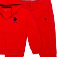 S. polo Boys Fleece Zip Up Hoodie & Sweatpant Set 2-пакет, големини 4-19