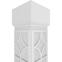 Ekena Millwork 10 W 8'H Craftsman Classic Square Non-Tapered Magnolia Fretwork Column W Mission Capital & Mission Base Base