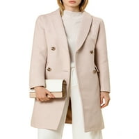 Уникатни поволни цени за женски шевронски појаси шал -јака лапел со двојно градење палто
