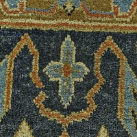Олден традиционален персиски килим, 'рѓа златно небо сина, 7ft-9in 9ft-9in област килим