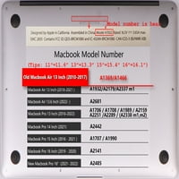 Хард Случај Школка Покрие Само Компатибилен-Рел. Стариот Macbook Воздух 13 БЕЗ Допир НЕМА USB-C Модел: A1369 Пердув Серија Кабел