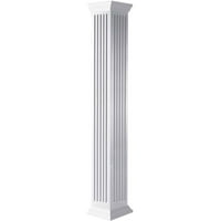 Ekena Millwork 08 W 06'H Craftsman Classic Square Non-Tapered, Fluted Column, Crown Capital & Crown Base