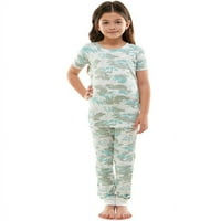 Дерек срце Камо за печатење Семејно пижами, сет за облека за деца, 2-парчиња, големини XS-XL