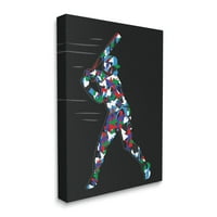 Студената индустрија Бејзбол играч Апстрактна графичка уметничка галерија завиткана од платно печатење wallидна уметност, дизајн