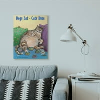 Кучињата „Ступел индустрии“ јадат мачки вечера смешно цртано милениче дизајн платно wallидна уметност од Гери Патерсон