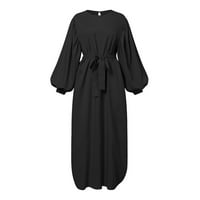 Долги фустани за жени паѓаат фустани женски долги ракави фустан молитва облека жени фустани црн фустан м