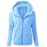лабакиха палта за жени женски џемпер со качулка зимски топол волнен капут од патент памучен капут горна облека сина м
