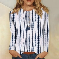 Ројалов Женски Слатки Маици За Печатење Блузи Обични Плус Големина Основни Врвови Пуловер За Кошули Со Долги Ракави