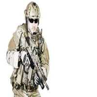 Брадест специјален воен оператор со автоматска пушка. Постер Печатење Од Олег Забиелин Стоктрек Слики