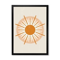 DesignArt 'Портокалово зрачење Сонце II' модерен врамен уметнички принт